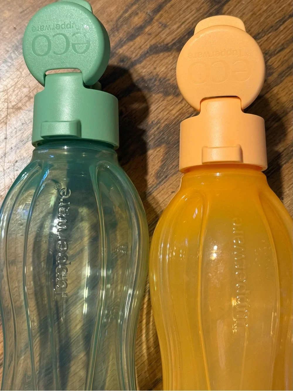 Tupperware Water Bottles Set - Mint Green and Orange